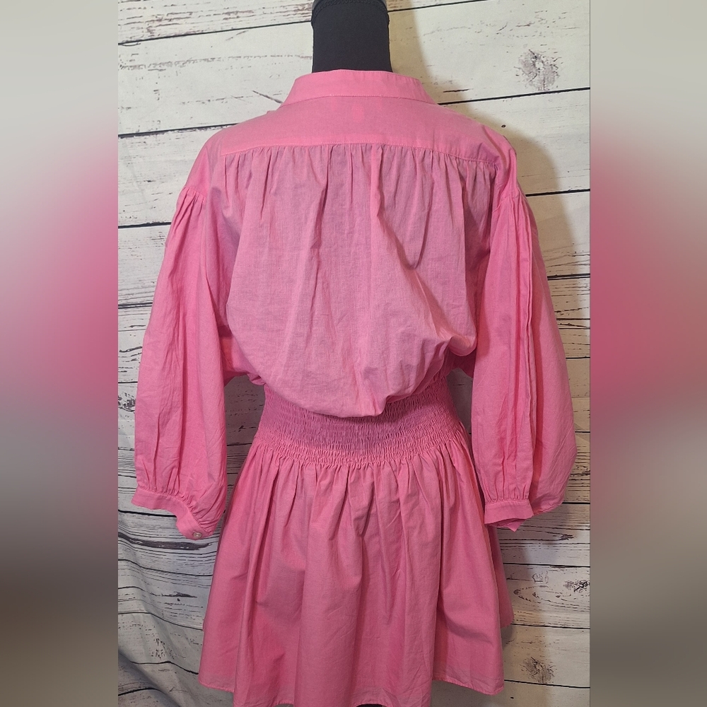 Pinch Pink Puff Sleeve Mini Dress Sz. L #2002 - Picture 3 of 7